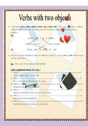English Worksheet: verbs with two objects