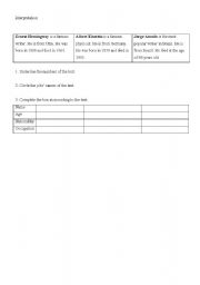 English worksheet: Famous