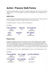 English worksheet:  Passive Voice