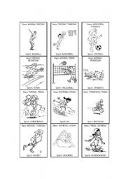 English Worksheet: Sports game