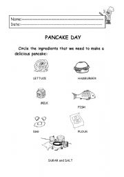 English Worksheet: Pancake day