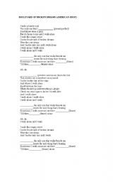 English worksheet: BOULEVARD OF BROKEN DREAMS (Green Day)