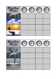 English Worksheet: Weather Bingo - Part 1 of 3