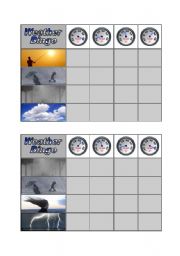 English Worksheet: Weather Bingo - Part 2 of 3