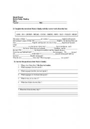 English worksheet: Marias family