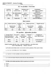 English Worksheet: Questions_ simple present