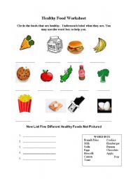 English worksheet: Healthy Foods