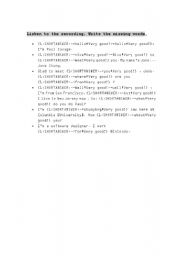 English Worksheet: Cloze