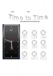 English worksheet: Time Clock