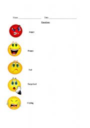 English worksheet: Emotions