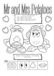 English Worksheet: MR AND MRS POTATOES