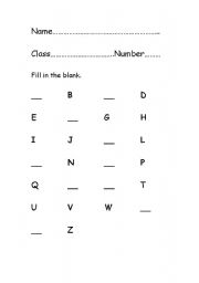 English worksheets: alphabets