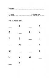 English Worksheet: alphabets