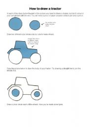 English worksheet: How to draw a tractor in Windows Paint