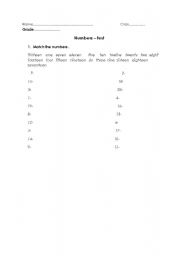 English worksheet: Numbers