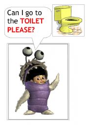 English Worksheet: Can I go to the toilet please?