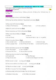 English worksheet: family  comprhension orale