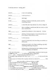 English Worksheet: vocb. exercise