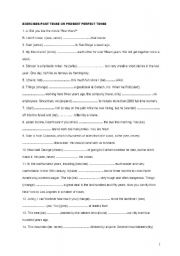 English worksheet: past-perfect tense