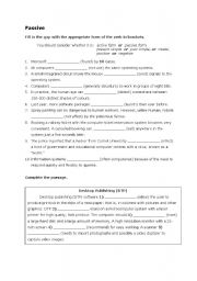 English worksheet: Passive