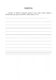 English Worksheet:  asimple written exercise