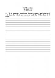 English worksheet: A  writing exercise