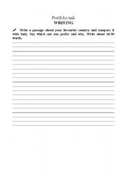 English Worksheet: A  writing exercise
