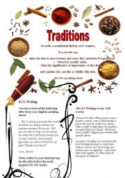 English Worksheet: Traditions (Part 2/3). Prepare for Exams: IELTS and FCE