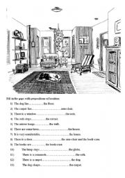 English Worksheet: Prepositions of place - Exercice