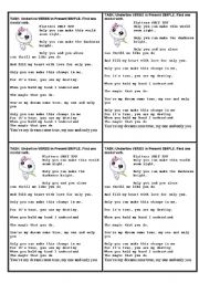 English Worksheet: Only YOU song with Present simple