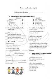 English Worksheet: Peace on Earth