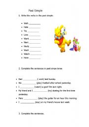 English worksheet: Past simpe