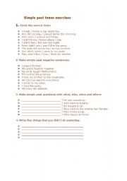 English worksheet: exercises