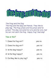 English Worksheet: THE FROG AND THE DOG