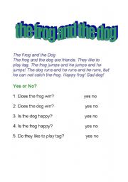 English worksheet: THE FROG AND THE DOG