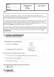 English Worksheet: 9th form test