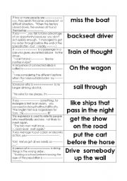 English worksheet: Tansportation idioms dominoes