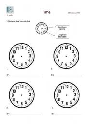 English worksheet: Time