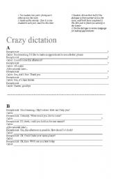 English Worksheet: Crazy Dictation