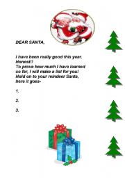 English worksheet: DEAR SANTA