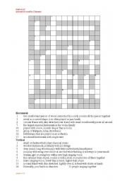 English Worksheet: Musical instruments - crossword