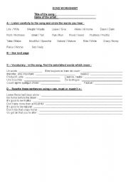 English worksheet: Worksheet 