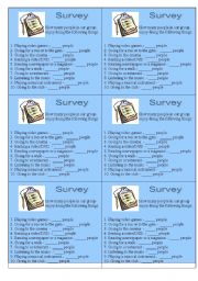 English Worksheet: Survey (Leisure Activities)