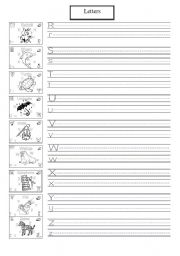 English Worksheet: letters