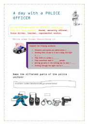 English Worksheet: a day with a police officer