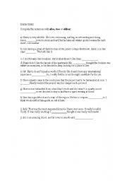 English worksheet: ALSO, TOO AND EITHER