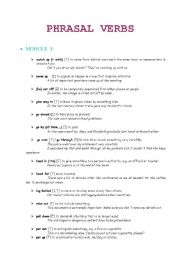 English worksheet: Useful list of Phrasal Verbs