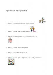 English worksheet: THe Superlative