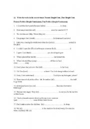 English Worksheet: Grammar review + direct and indirect speech