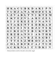 English Worksheet: word search